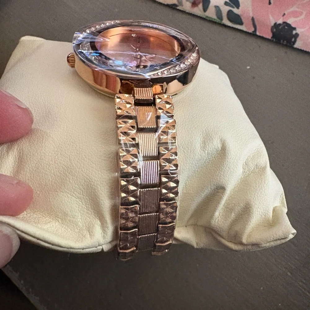 Montres Prestige Rose Gold Crystal Accent Women’s Watch w/ Box